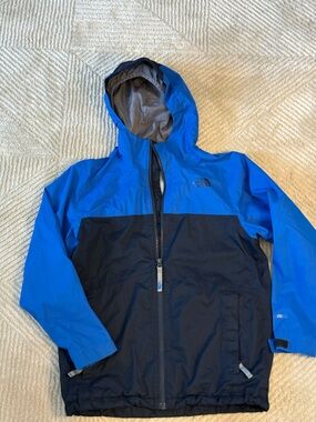 The North Face Boys Blue Hooded Rain Jacket